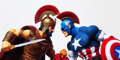 (عکس) تقابل افسانه‌ها/ وقتی هوش مصنوعی کوروش باستان را رودرروی کاپیتان آمریکا قرار می‌دهد!