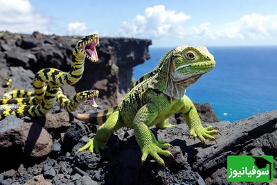 (ویدئو) نبرد نابرابر در ساحل؛ ایگوآنا در برابر لشکری که برای شکارش هم‌قسم شدند