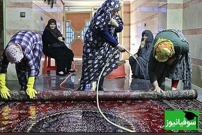 خلاقیت خنده دار مادر ایرانی برای زود خشک شدن فرش شسته شده در گرمای 50 درجه حماسه‌‌ای آفرید جهانی/مادر من نمیگی خدای نکرده یه چیزیت میشه؟