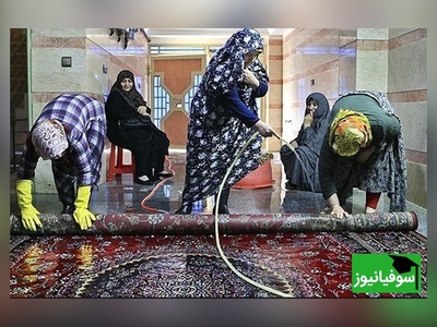 خلاقیت خنده دار مادر ایرانی برای زود خشک شدن فرش شسته شده در گرمای 50 درجه حماسه‌‌ای آفرید جهانی/مادر من نمیگی خدای نکرده یه چیزیت میشه؟