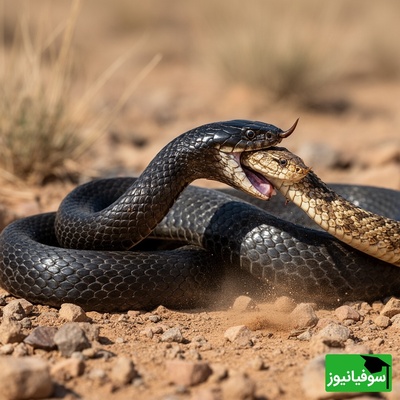 مستند حیات وحش/ رازبقا این داستان: بلعیده شدن مار افعی گرزه توسط مار مامبای سیاه+فیلم