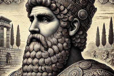 (عکس) کوروش کبیر وارد عصر دیجیتال شد!/سلفی با برج آزادی و موبایل سامسونگ 😂