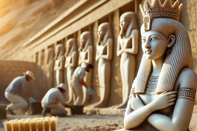 مجسمه مرموز مصر/ آیا باستان‌شناسان چهره کلئوپاترای هفتم را کشف کرده‌اند؟