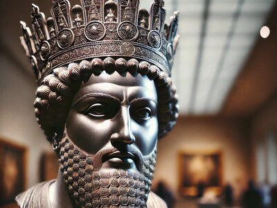 ویدئو/ «شاپور دوم» در قلب نیویورک؛ تندیس نقره‌ای شاه ساسانی که تاریخ ایران باستان را زنده و بازدیدکنندگان را از شکوه خود حیران کرده