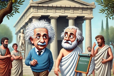 ویدئو | سفر در زمان با انیشتین؛ روایت طنزآمیز از یونان باستان