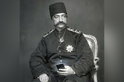 (ویدیو) اگه در زمان قاجار تکنولوژی به اوج خودش میرسید چی میشد؟/ از سیبیلای ربات قهوه‌ساز خون میچکه😂