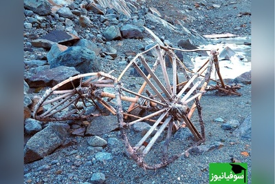 (عکس) یخ‌های ذوب‌شده کوهستان آلپ گاری چوبی اسرارآمیز را فاش کردند!