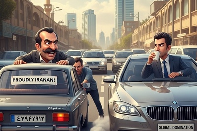 (ویدئو) کل کل دیدنی برندهای مختلف ماشین تو پارکینگ؛ گیس و گیس‌کشی بنز و BMW، اشک تمساح تویوتا و لات‌بازی پژو پارس / عاشق نیسان شدم!😂