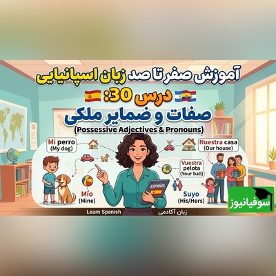 آموزش رایگان صفر تا صد زبان اسپانیایی؛ درس سی‌ام : صفات و ضمایر ملکی