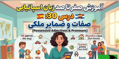 آموزش رایگان صفر تا صد زبان اسپانیایی؛ درس سی‌ام : صفات و ضمایر ملکی