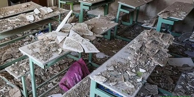 تصویری که قلب‌ها را لرزاند؛ نقاشی سالم مانده زیر آوار مدرسه میناب