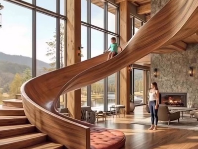 خلاقیت معمار که همه دوبلکس‌ها رو متحول کرد / هر خانه دوبلکسی باید این سرسره رو داشته باشه