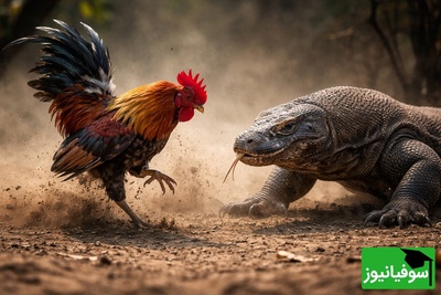 (ویدئو) مستند حیات وحش، راز بقا؛ نبرد وحشیانه اژدهای کومودو با خروس! وقتی جسارت حریف قدرت می شود