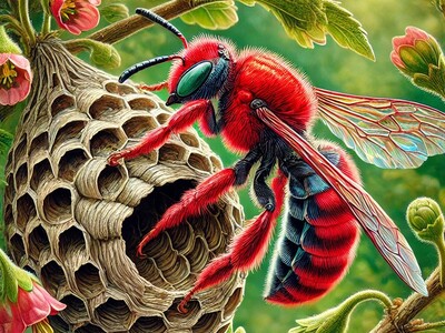 (ویدئو) زنبورهای سرخ، مهندسان کوچک طبیعت؛ با چرخه زندگی شگفت‌انگیز و معماری شش‌ضلعی لانه‌های کاغذی این زنبورها آشنا شوید