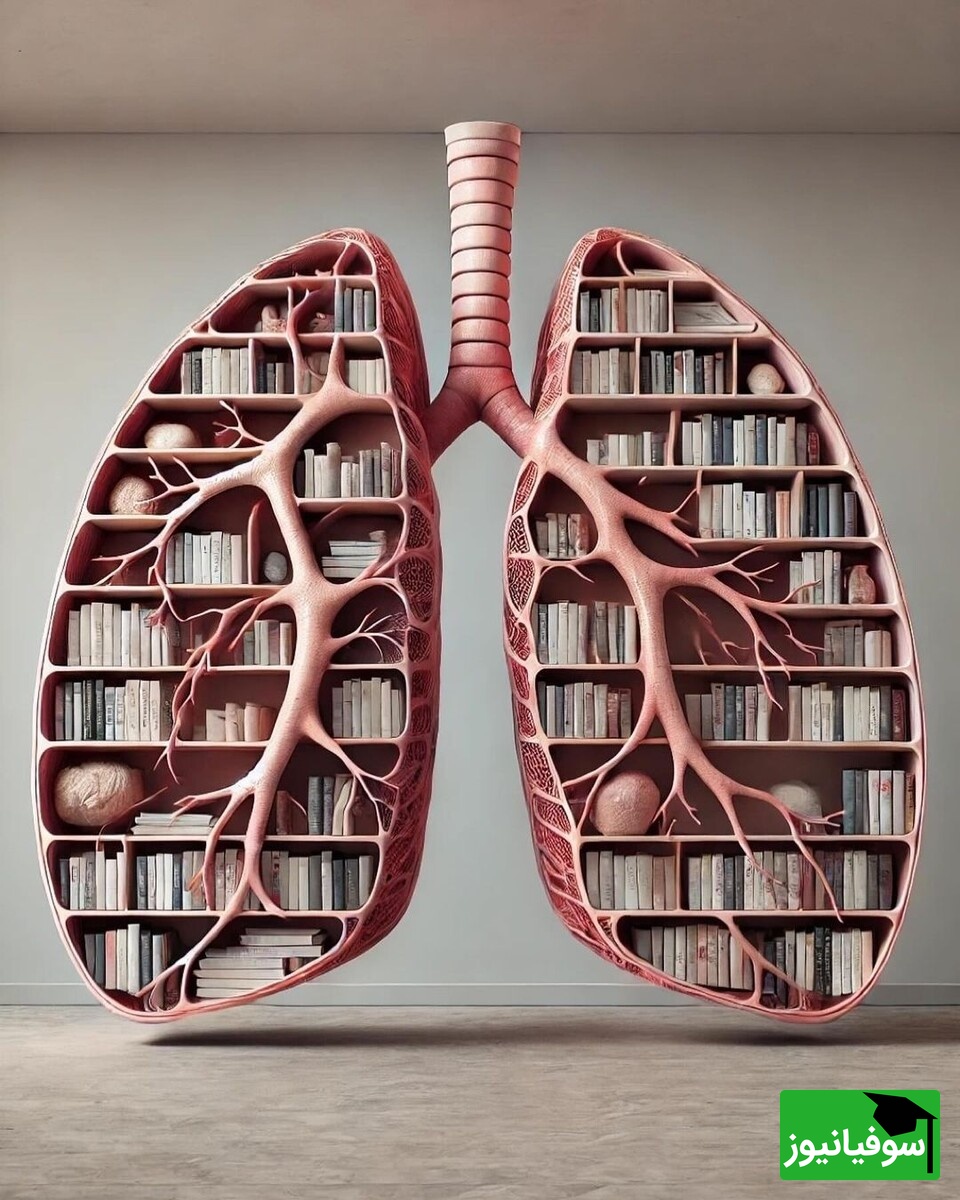 تصاویر/ ترکیب اعضای حیاتی بدن با طرح دکوراسیون کتابخانه/ هوش مصنوعی نیست که هوش طبیعیه