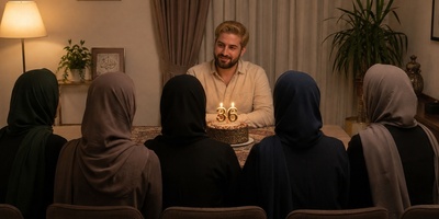 تبریک تولد متفاوت و باورنکردنی مرد 36 ساله؛ 5 همسر همزمان جلوی دوربین!+ویدیو