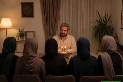 تبریک تولد متفاوت و باورنکردنی مرد 36 ساله؛ 5 همسر همزمان جلوی دوربین!+ویدیو