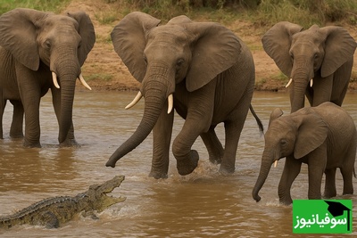 قانون جنگل؛ مستند حیات وحش حیوانات / 
نبرد دیدنی یک کرورکودیل در محاصره چند فیل در رودخانه