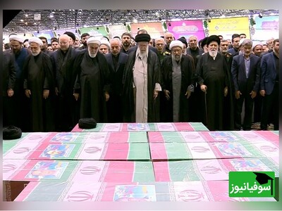 (ویدئو) اقامهٔ نماز رهبر معظم انقلاب بر پیکر پاک شهیدان خدمت  در دانشگاه تهران