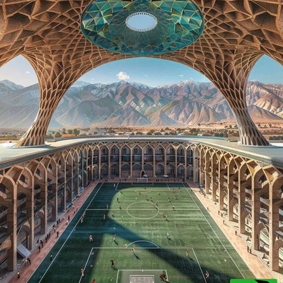 تلفیق هنر ایرانی و فوتبال؛ استادیومی که روایتگر هزار سال تمدن است / کاشی‌کاری فیروزه‌ای در مقیاسی باورنکردنی + عکس
