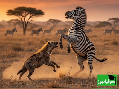 (ویدئو) صحنه‌ای نفس‌گیر از حیات وحش: کفتارها در کمین یک گورخر! (+18)