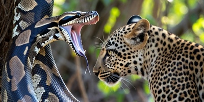 (ویدئو) مستند حیات وحش حیوانات/ داستان امروز: نبرد دیدنی مار پیتون با پلنگ در آفریقا