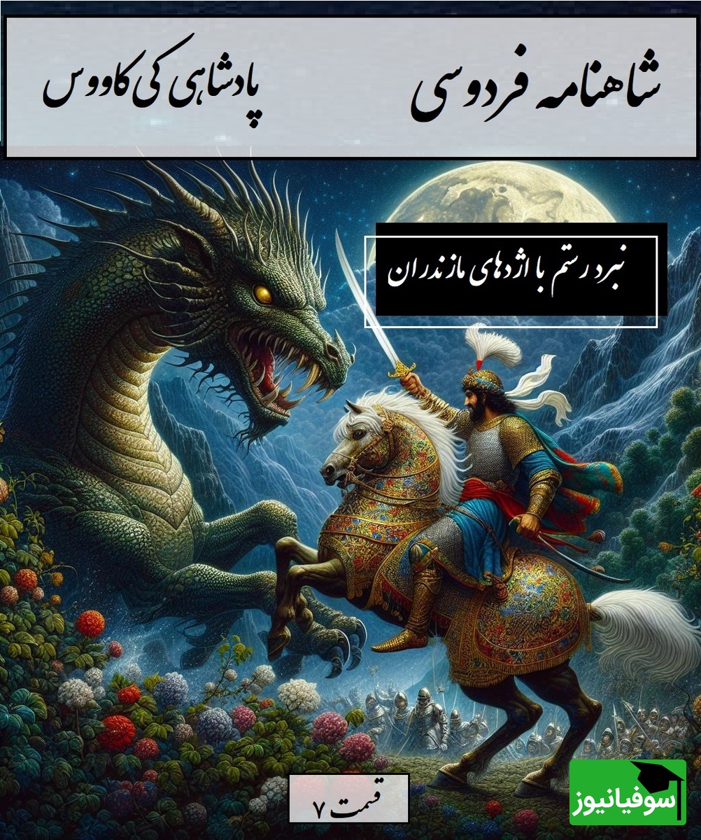 شاهنامه خوانی با ساعدنیوز، خان سوم رستم: نبرد آتشین رستم با اژدهای مازندران/ پادشاهی کی‌کاووس- بخش 7؛ ز دشت اندر آمد یکی اژدها + متن صوتی و معنی اشعار