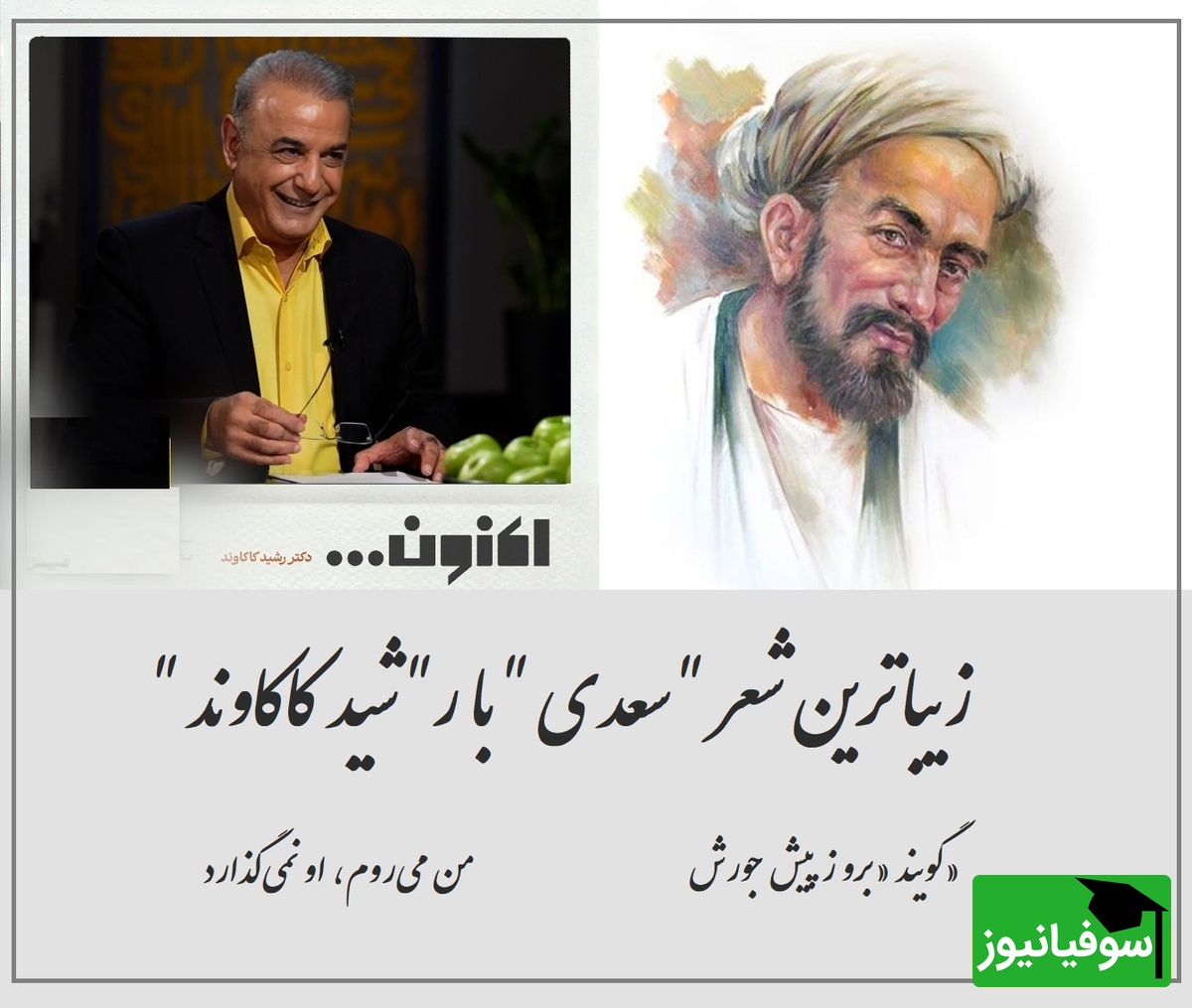 زیباترین تصویر از عشق بی‌فرار؛ رشید کاکاوند غزل سعدی را روایت می‌کند + ویدئو