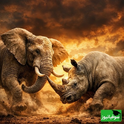 (ویدئو) فیل در برابر کرگدن: نبرد مرگبار شاخ‌وشانه در ساوانا!