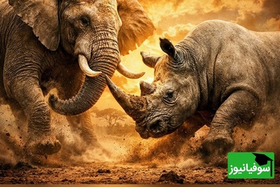 (ویدئو) فیل در برابر کرگدن: نبرد مرگبار شاخ‌وشانه در ساوانا!