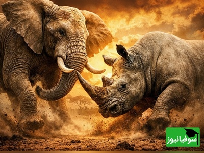 (ویدئو) فیل در برابر کرگدن: نبرد مرگبار شاخ‌وشانه در ساوانا!