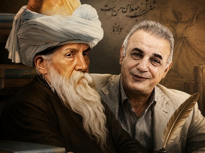 عاشقانه‌ای بی‌همتا از مولانا با صدای جاودان رشید کاکاوند؛ شهرهٔ قمر و باغِ من / از توام ای شهره قمر، در من و در خود بنگر