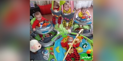 خلاقیت تحسین برانگیز و  خنده دار یک زوج باهوش برای سفارش کالسکه 6قلوهایشان حماسه‌ای آفرید جهانی/ نبینی از دستت رفته😂