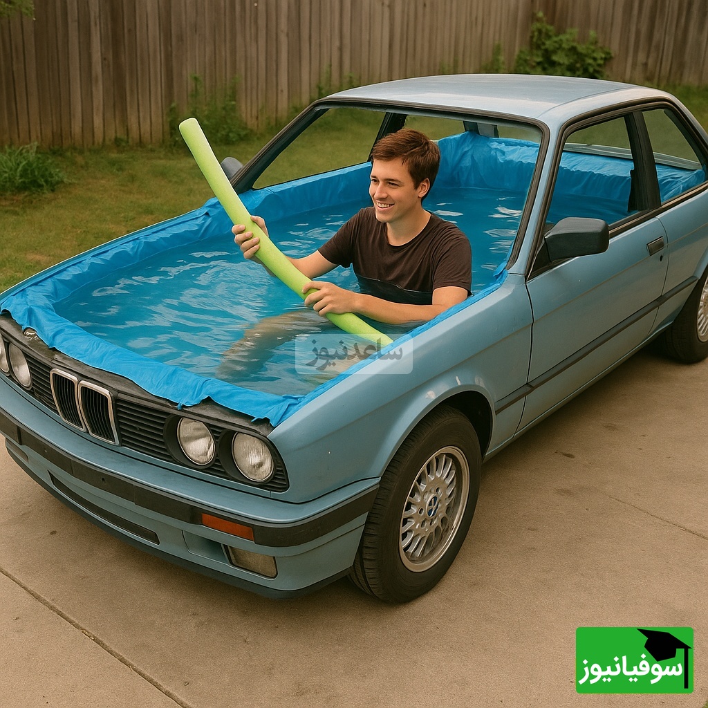 ابتکار هوشمندانه جوان خوشفکر برای تبدیل BMW کروک به استخر / ببین خدا پول رو به کیا میده؛ حیف