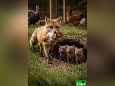 (ویدئو) مستند حیات وحش حیوانات: مادری به سبک روباه برای توله هایش/دزد تویی بقیه ادتو درمیارن