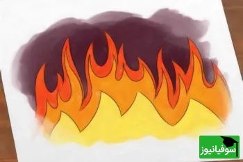 آموزش نقاشی آتش برای کودکان مهدکودک و دبستانی با روشی ساده + عکس