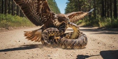 (ویدئو) مستند حیات‌وحش حیوانات؛ ماجرای امروز: نجات غیرمنتظره پادشاه آسمان از مرگ؛ ویدئویی واقعی از نبرد عقاب و مار