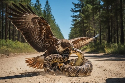 (ویدئو) مستند حیات‌وحش حیوانات؛ ماجرای امروز: نجات غیرمنتظره پادشاه آسمان از مرگ؛ ویدئویی واقعی از نبرد عقاب و مار