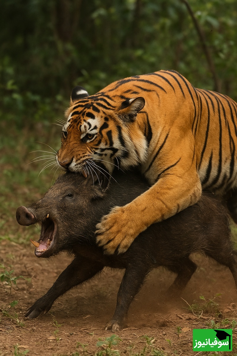 فیلم/ مستند حیات وحش حیوانات /نبرد نفسگیر گراز و ببر