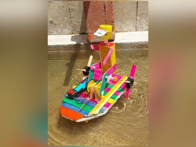 ویدیو/ ساخت کاردستی قایق موتوری فوق پیشرفته با وسایلی بسیار ساده