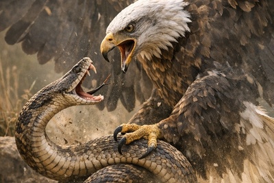 مستند حیات وحش/ رازبقا/ نبرد نفسگیر مار زنگی و عقاب+فیلم