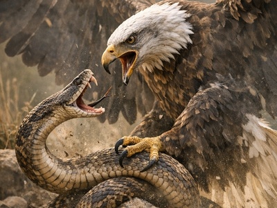 مستند حیات وحش/ رازبقا/ نبرد نفسگیر مار زنگی و عقاب+فیلم