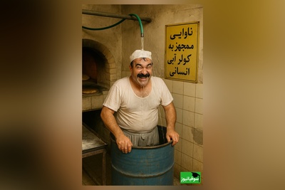 زنگ خلاقیت: ابتکار و نوآوری خنده‌دار شاطر اهوازی برای فرار از گرمای 51 درجه تاریخ ساز شد😂/ مغز یه ایرانی همیشه پر از ایدست