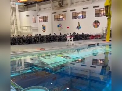 (ویدئو) استخر عظیم ناسا برای آموزش فضانوردان
