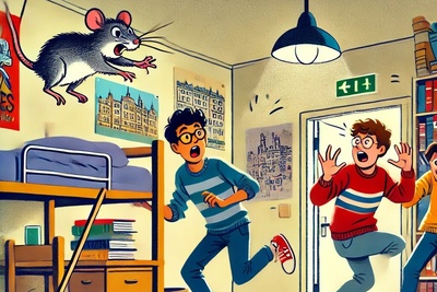 ویدئو | موش کوچولو مقابل غول‌های خوابگاه! 😂