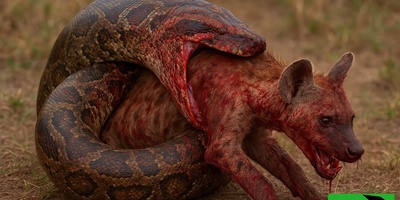 فیلم/ مستند حیات وحش حیوانات /«بلعیده‌شدن کفتار توسط یک مار پایتون»