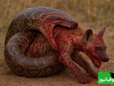 فیلم/ مستند حیات وحش حیوانات /«بلعیده‌شدن کفتار توسط یک مار پایتون»