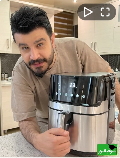 نگاهی به آشپزخانه دلباز و غرق در نور منزل پیمان طالبی؛ از کابینت‌هایی مد روز و خوشرنگ تا لوازم برقی لاکچری و کافه‌بار مخصوص آقای مجری +ویدیو