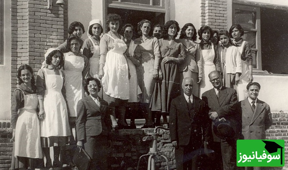  دانش‌آموزان کلاس خانه‌داری دبیرستان ثریا (احتمالا در شمال غرب ایران)؛ سال 1322 شمسی