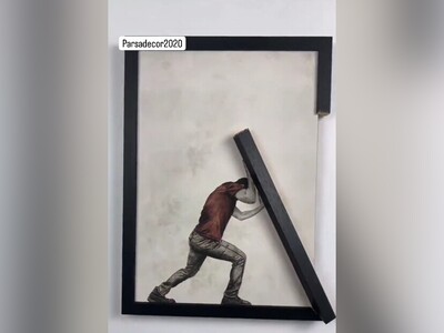 (ویدئو) شاهکار هنری یک هنرمندِ بااستعداد از ترکیب نقاشی و ابتکار